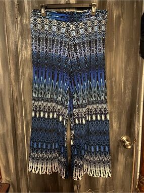 Sharagano Women's Wide Leg Palazzo Pants Fun Design Size large